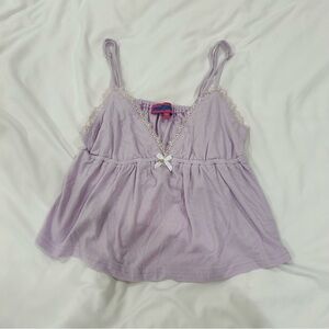Edikted Lilac Camisole with Lace Trim and Bow
